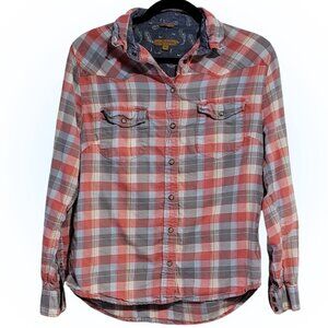 JACHS GIRLFRIEND SOFT COMFY WOMEN'S COTTON PLAID FLANNEL EUC M